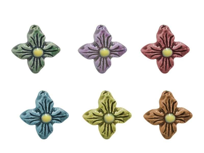 Hydrangea Flower Beads Hand Painted Ceramic - main product image