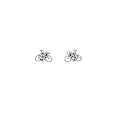 Bicycle Stud Earrings Sterling Silver, Cyclist Jewelry