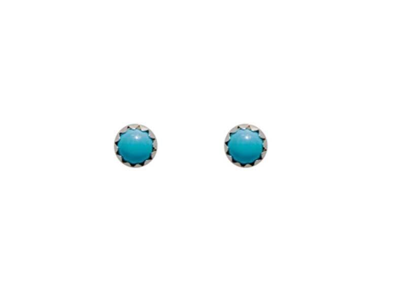 Turquoise Stud Earrings Sterling Silver | Silver Post Earrings