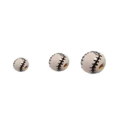 .925 Sterling Silver Baseball Beads | Ceramic Sports Beads from Peru - Xinar