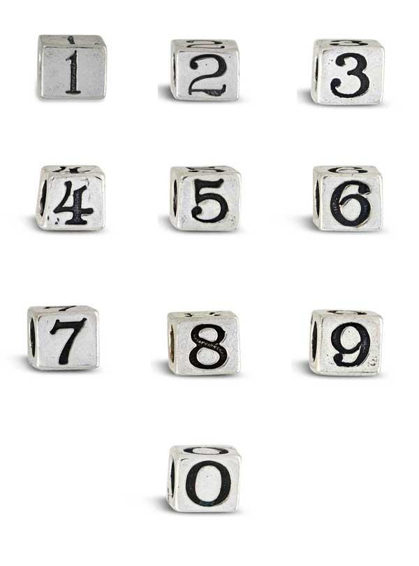.925 Sterling Silver Number Beads Sterling Silver | Silver 6mm Number Beads | Made in USA - Xinar
