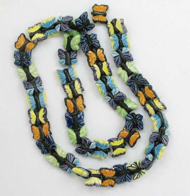 Butterfly Beads Hand Painted Ceramic - main product image